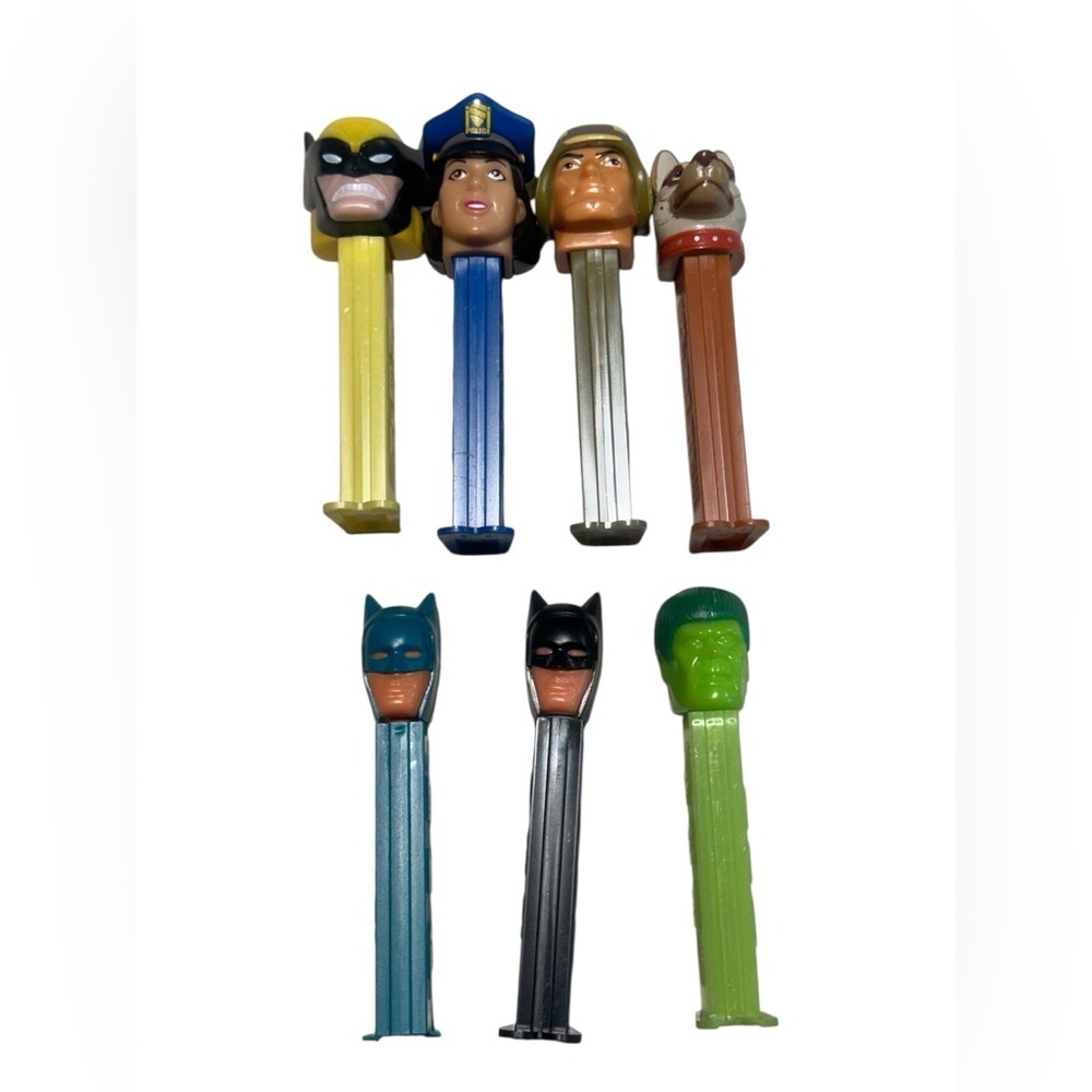 Vintage 90s PEZ Dispensers - Marvel/DC Superheroes, Heroes & Spike Lot of 7